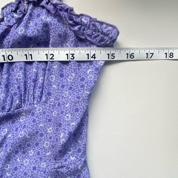 Realization Par Julia Dress in Purple Haze Silk Floral Ruffle Mini Babydoll - Picture 10 of 12